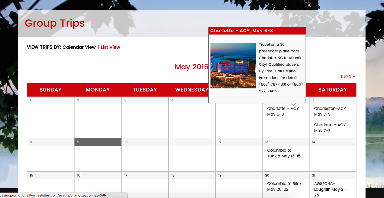 Calendar Plugin - New Website and Logo Redesign for Casino Promotions