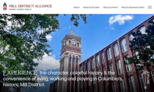The Columbia SC Mill District Alliance Website by HLJ Creative